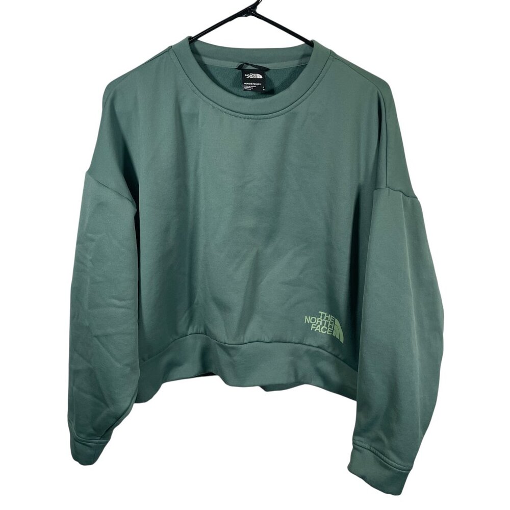 The North Face Horizon Performance Fleece Womens Large Crew Crop Green